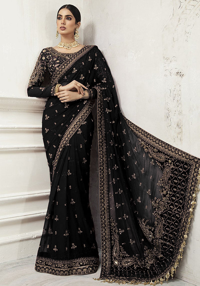 Maria B Couture Collection Black Saree MC 027 kapraywalastore