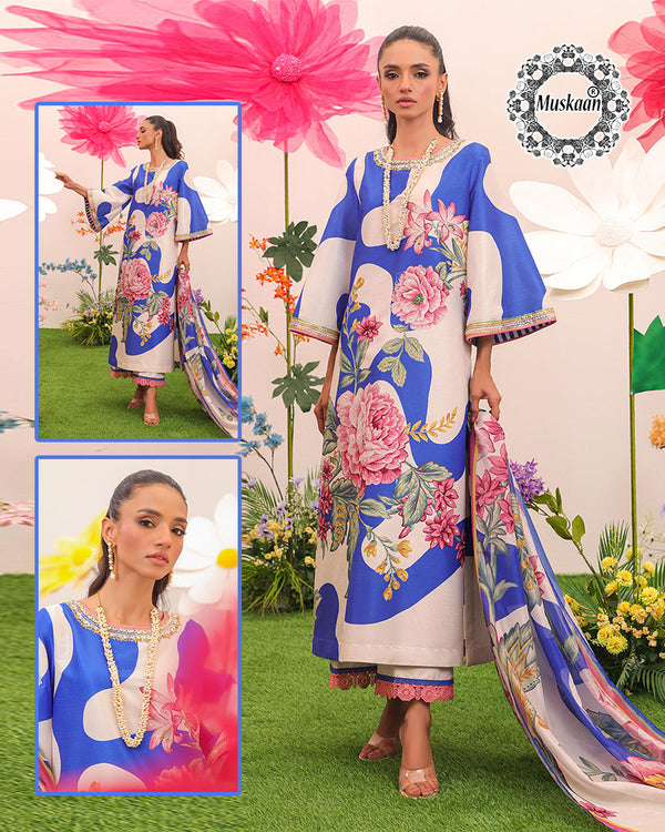 Nomi Ansari Formals Luxury Silk Collection - Blueberry