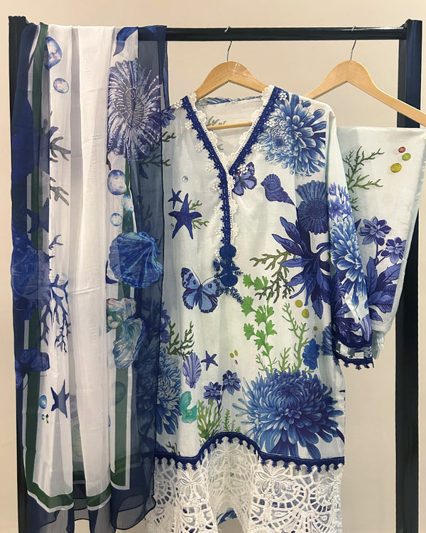 Maria.B Mprints 2025 Pure Lawn Collection - 10A