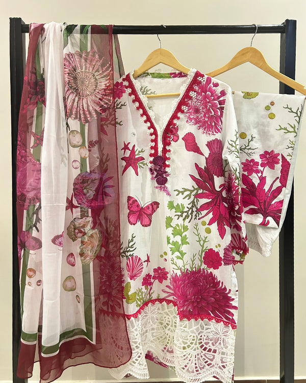 Maria.B Mprints 2025 Pure Lawn Collection - 10B