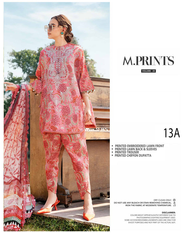 Maria.B Mprints 2025 Pure Lawn Collection - 13A