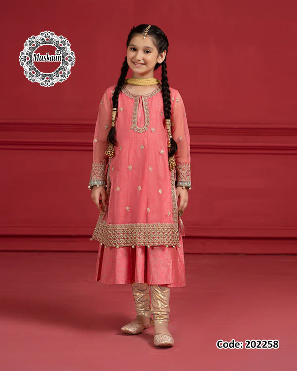 Maria B Embroidered Kids Collection-Pink