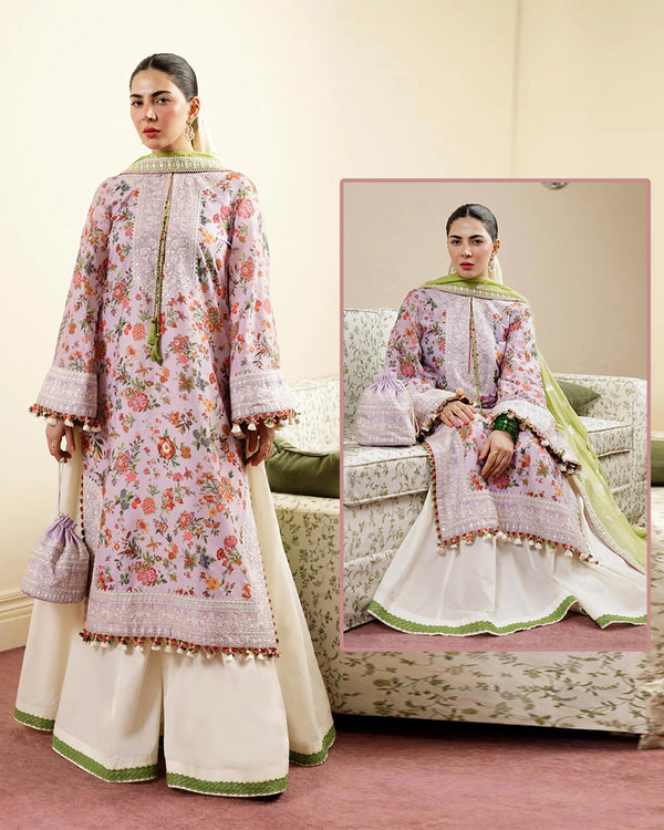 Hussain Rehar Digital Printed Luxury Lawn Collection -Pink