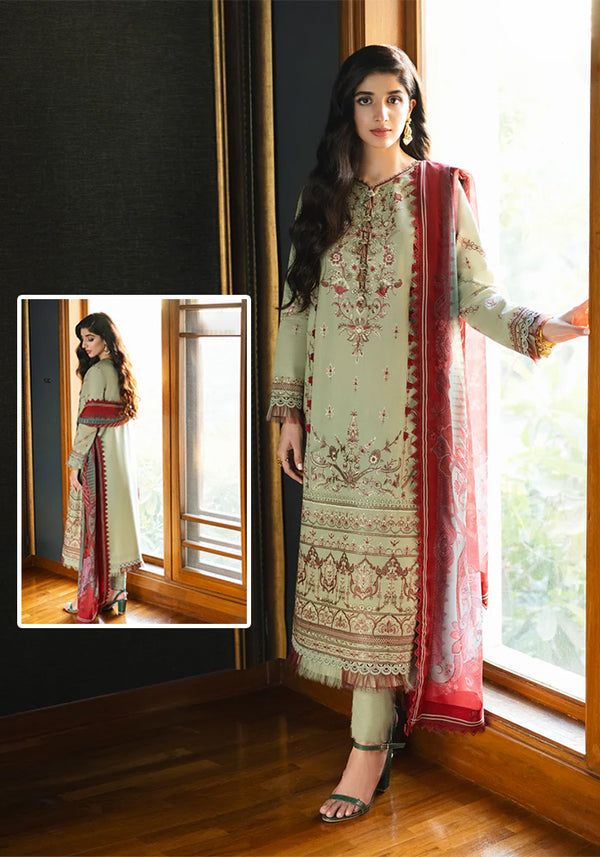 Asim Jofa Embroidered Luxury Lawn Collection- Pista Green