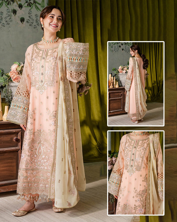 Imrozia Foil work Formal Collection- Tea Rose