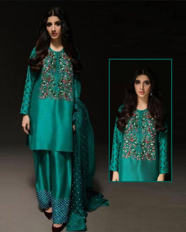 Muse Luxe Addawork Rawsilk Formal Wedding Collection- Seagreen