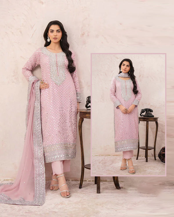Haseen's Luxury Foilwork Formal Wedding Collection-Pink