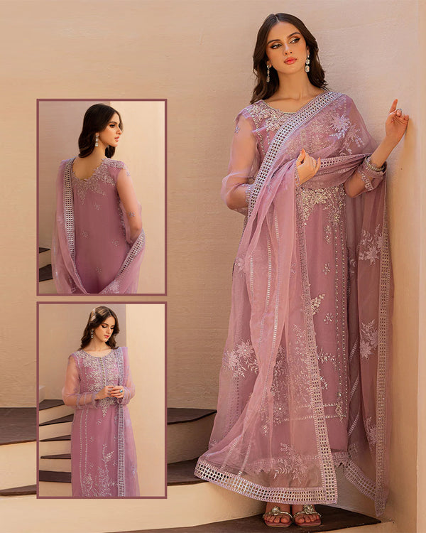 Mushq Embroidered Luxury Addawork Collection- Tea Pink