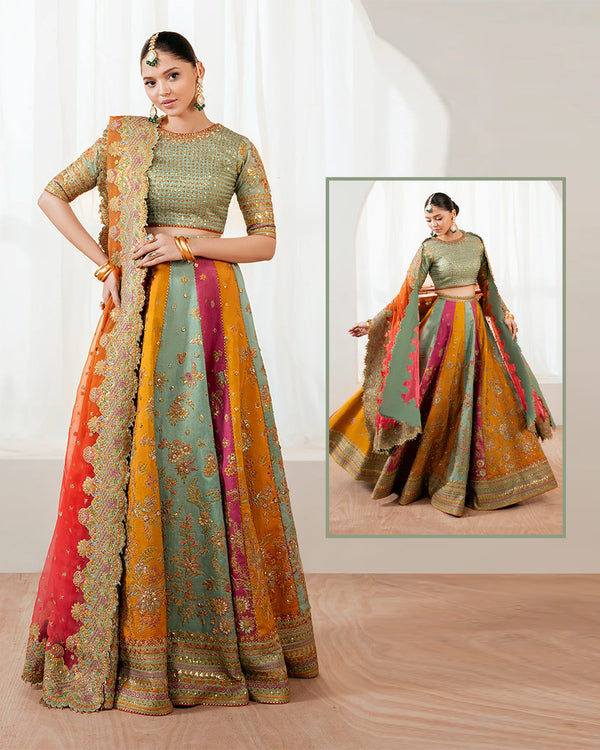 Baroque Luxury Formal Bridal&nbsp; Wedding Collection- Special Lehenga Choli For Mehndi Events