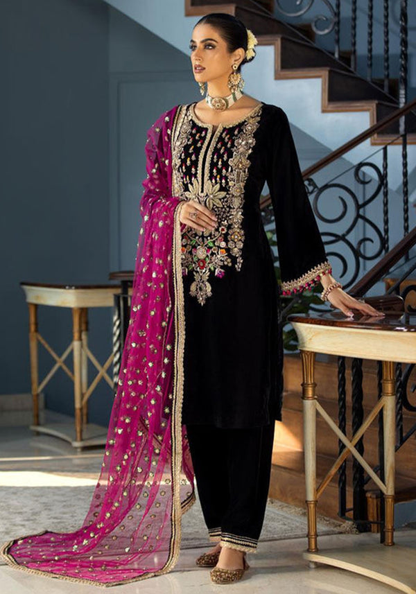 KhudaBaksh Velvet Wedding Collection-Black