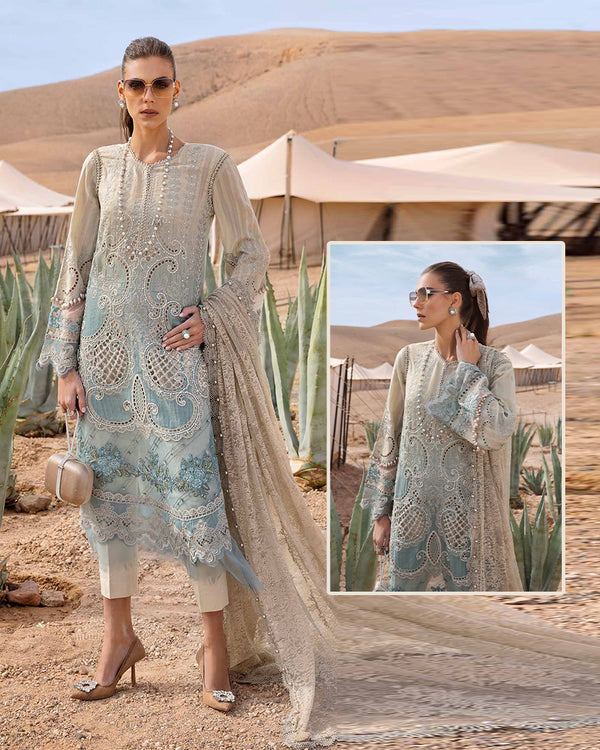 Maria.B Luxury Lawn Embroidered Chikankari Collection- Double Shaded