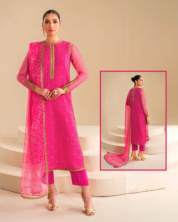 Baroque Summer Swiss Lawn Formal Collection-Pink Chunri