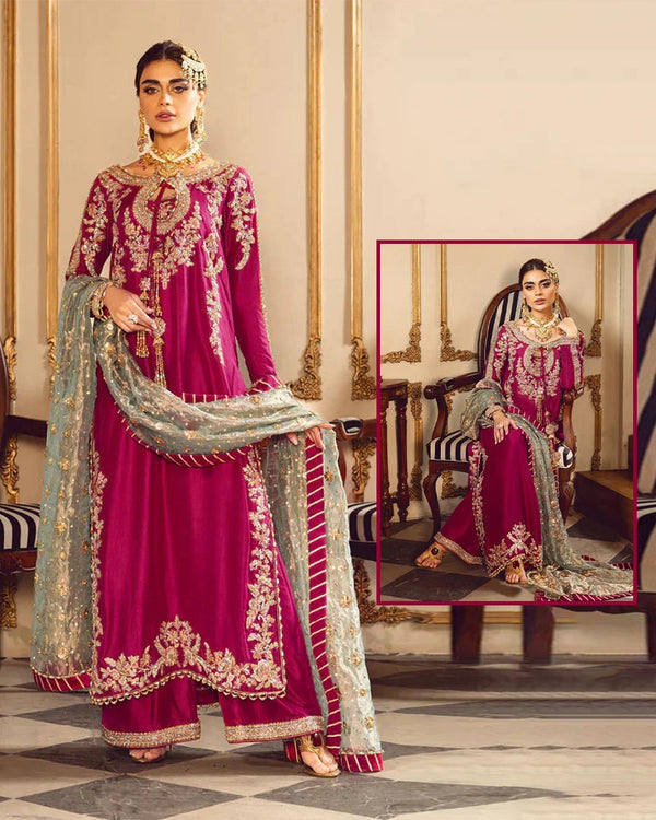 Sara Rohail Luxury Embellished Formal Wedding Collection- Fushia Pink