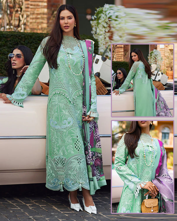 Mushq Embroidered Chikankari Luxury Lawn Collection- Seafoam Green