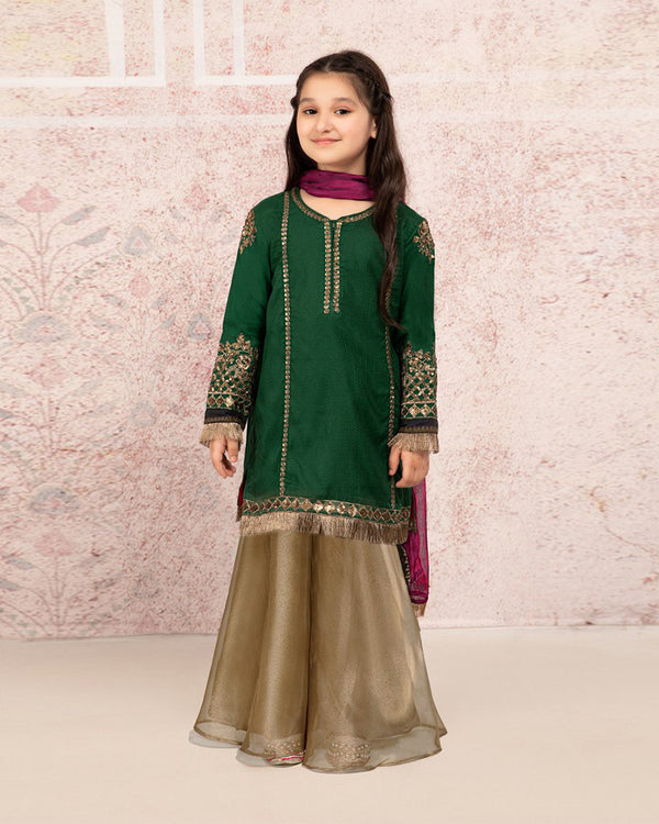 Maria B Embroidered Kids Collection-Green