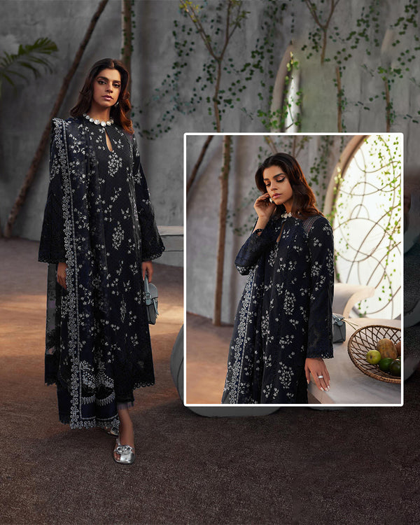 Suffuse Maha Embroidered Luxury Lawn Collection -Black