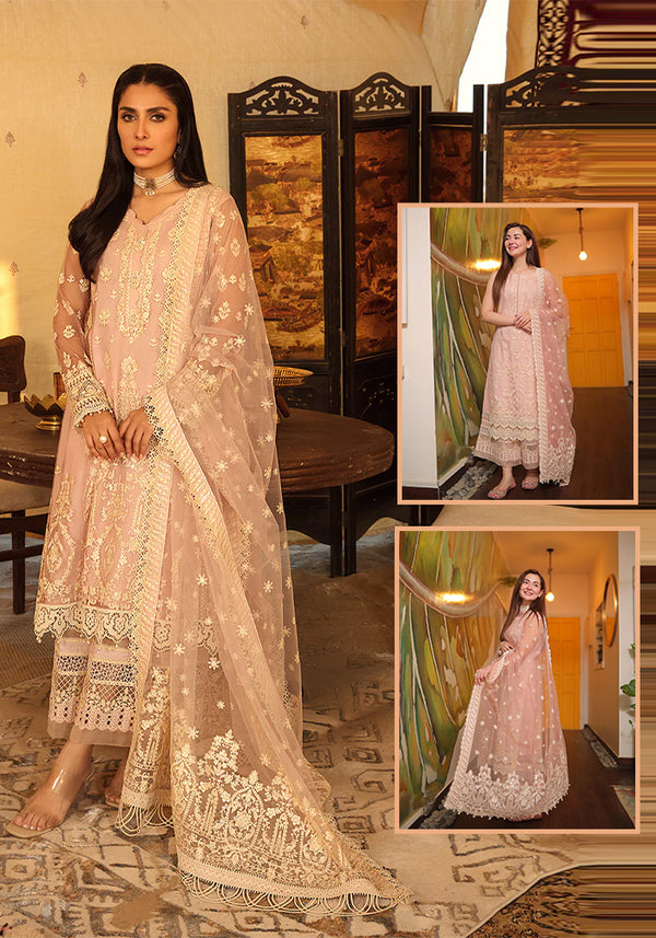 Faiza Saqlain Luxury Lawn Collection- Powder Pink (Leen)