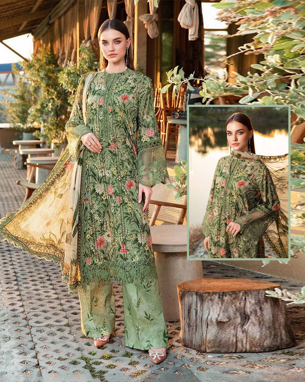 Maria.B Mprints 2025 Pure Lawn Collection - 8B