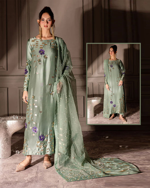 Nureh Tiny Twinkles Luxury Hand Embellished Addawork Formal Wedding Collection-Pista