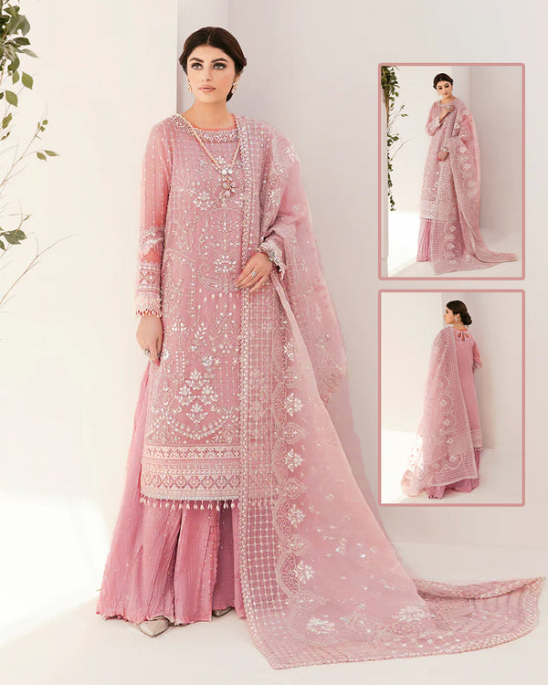 Baroque Addawork &amp; Foilwork Formal Wedding Collection- Flamingo Pink