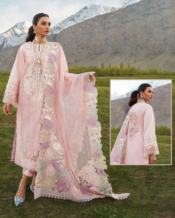 Crimson Embroidered Lawn Collection-TeaPink