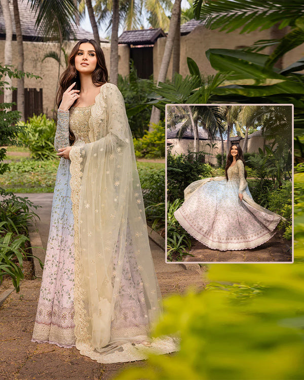 Faiza Saqlain Luxury Lawn Collection Maaxi - Triple Shaded