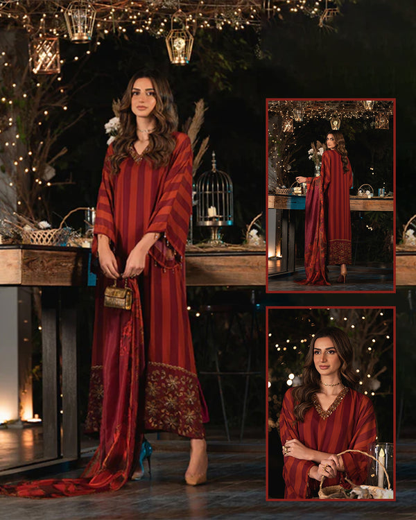 Lulusar Morich Silk Formal Wedding Collection -Maroon