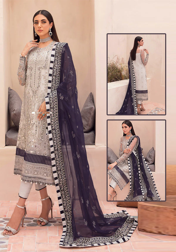 Gulaal Exclusive Bridal Addawork  Formal Collection- Grey & Purple